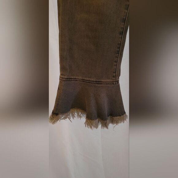 MICHAEL KORS BLUE FLARE FRINGE JEANS - Picture 2 of 7